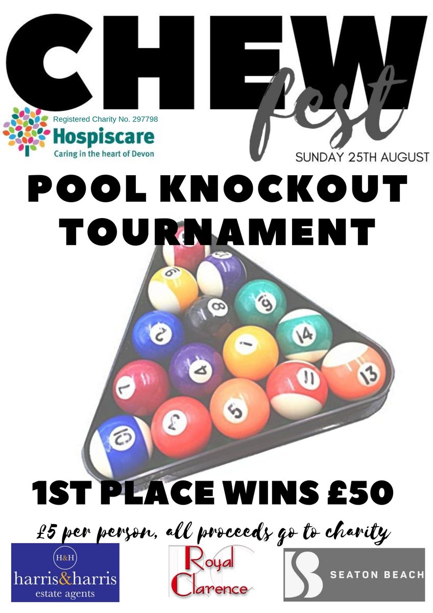 clarence_royal's tweet photo. Who's up for a pool competition in aid of @Hospiscare?
#DevonHour #DevonEnts #DevonWhatsOn #WhatsOnDevon #Seaton #Devon #VisitSeaton #VisitDevon @whatsondevon @WhatsonSW @WhatsOnDevonL @SeatonDev https://t.co/MT8AjBkoea