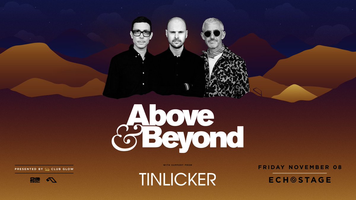 ClubGlow's tweet photo. JUST IN: @aboveandbeyond return to Echostage on Friday, November 8th with support from @tinlicker_nl!

Tickets on sale Thursday, August 22 @ 12 PM
#20YearsofGlow #AnjunaFamily https://t.co/KSsd0EuDdq