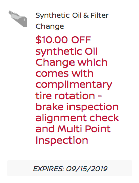 NissanYork's tweet photo. Is your vehicle in need of an oil change? Get $10 OFF on your next synthetic oil and filter change at our dealership! https://t.co/zb4CiZipN8
.
.
.
#NissanOfYorktownHeights #Nissan #YorktownHeights https://t.co/ZkkdgCzGFX