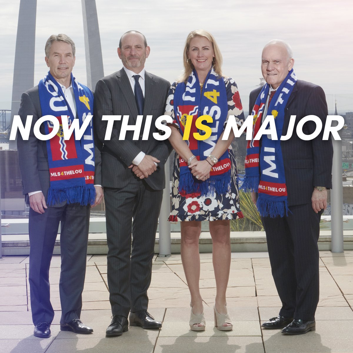 stlCITYsc's tweet photo. We have received confirmation that @MLS Commissioner @thesoccerdon will be coming to #StLouis on Tuesday, August 20th for a press conference. Will the #STL bid to become the 28th club in #MLS turn into a reality? We know we can’t wait for tomorrow! #MLS4THELOU https://t.co/pI6R2Y0FNK
