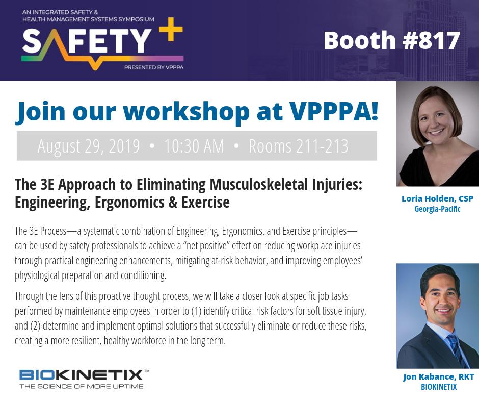 jon_kabance's tweet photo. Looking forward to speaking at the VPPPA Safety Symposium with @GeorgiaPacific's Loria Holden on the 3E Process (Engineering, Ergonomics, Exercise) we're leveraging to successfully drive down recordable injuries. Our workshop is next Thursday at 10:30am—hope to see you there! https://t.co/dCH87jBEcL
