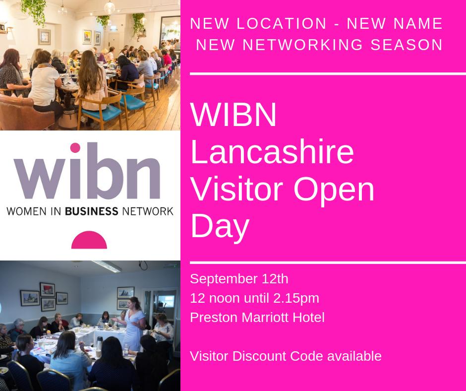 Planning your networking events for next month? The Women in Business Network Lancashire is hosting a special Visitor Open Day on September 12th.  Visitor Discount Code available: wibnlancashiresept.eventbrite.co.uk/?discount=visi…

Hope to see you there!!