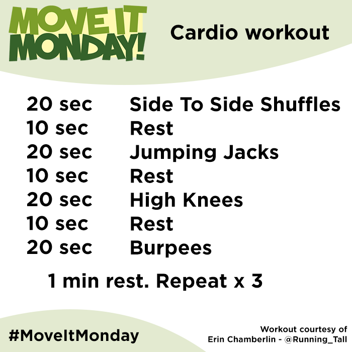 MDEFNEP's tweet photo. It's Move It Monday! Let's start our week right with a quick cardio workout. 
Source: https://t.co/yaPY8E8911 https://t.co/rZvenagydF