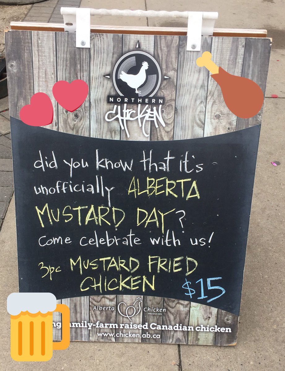 Arbitral's tweet photo. @jacquiefenske @ryanjespersen We are living in exciting times. Perhaps the @northchickenyeg Maple Dijon Mustard Fried Chicken could make some lists? Stop by and celebrate the Unofficial Alberta Mustard Day with us! #yeg #nchotchicken https://t.co/NIBu9j2eoH