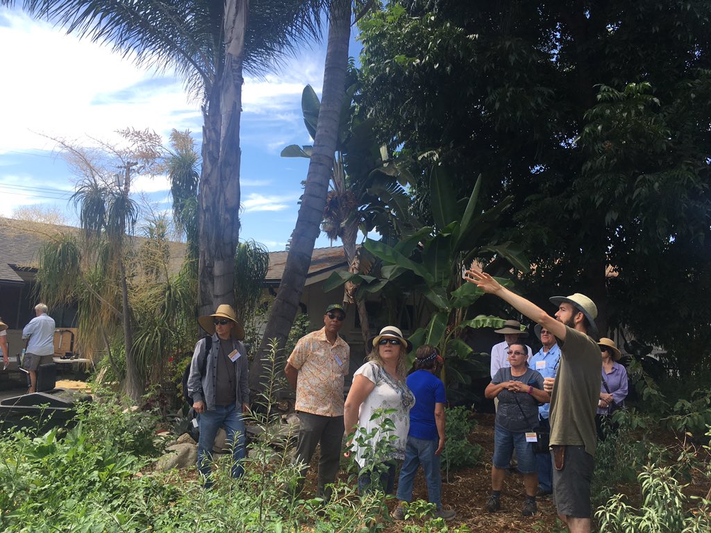 ValenzuelaJohn's tweet image. Great greywater garden tour  with Ty Teissere in his productive Pomona paradise #CRFG #FestivaloFruit2019