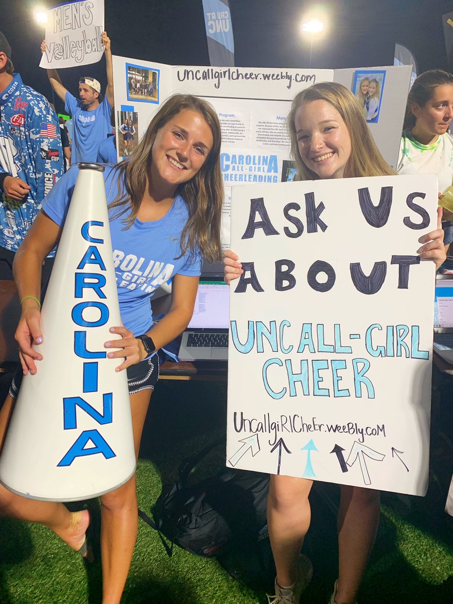 UNCCheer's tweet photo. Missed us at Fall Fest? DM us your email so you can stay updated about events leading up to tryouts! https://t.co/X7HcqN2rco