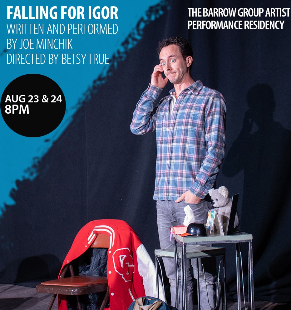 thebarrowgroup's tweet photo. Joe wants kids. What kind of a monster wouldn’t? Falling For Igor is a playful, honest, and achingly funny solo show about love. And parents. And nuns. And ball surgery.
Written and performed by @joeminchik 
Directed by @betsytrue 

#artistresidenciesatTBG #newplays #free https://t.co/OeEgeAnbJR