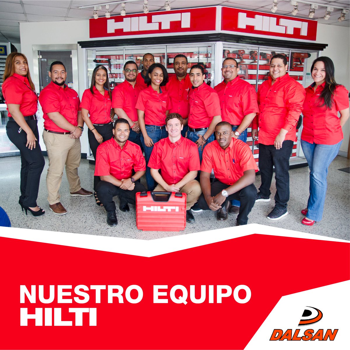Nuestro equipo siempre a la disposición de brindar el mejor servicio para obtener la satisfacción de nuestros clientes.
.
#Dalsan #Hilti #Equipo #PersonalHilti #SolucionesGarantizadas