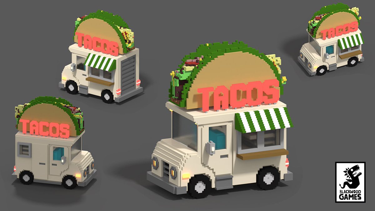 BladeBSpencer's tweet image. Tacos Foodtruck #pixelart #pixels #3dpixels #3d #modeling #voxelart #truck #tacos #mexicanfood #cartoon #fun