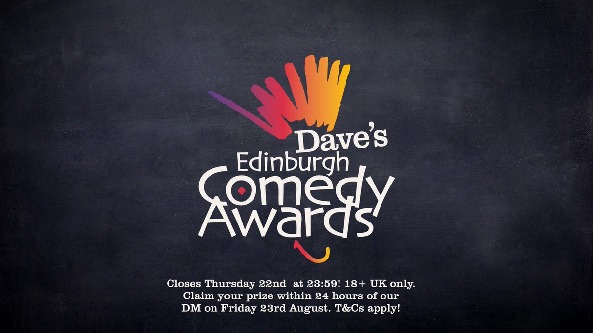 davechannel's tweet photo. We have 5 pairs of tickets for the #DavesEdinburghComedyAwards gala on Sunday 25th August at the Pleasance Courtyard to give away!

Retweet this tweet and follow us to enter
 
Boring stuff: closes 22nd at 23:59, 18+ UK only, T&amp;Cs apply https://t.co/NyX7z4Yqb0

#DaveAtTheFringe https://t.co/pSqsI15gWx