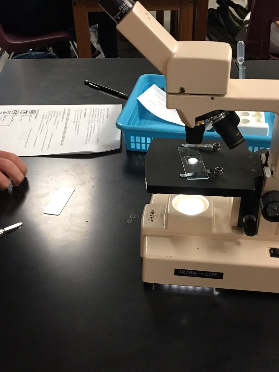 SLStaicer's tweet photo. Learning how to use a microscope and make slides in forensic science today! #cpoe #science #bethelegacy #katyisd https://t.co/qvHMLSALns