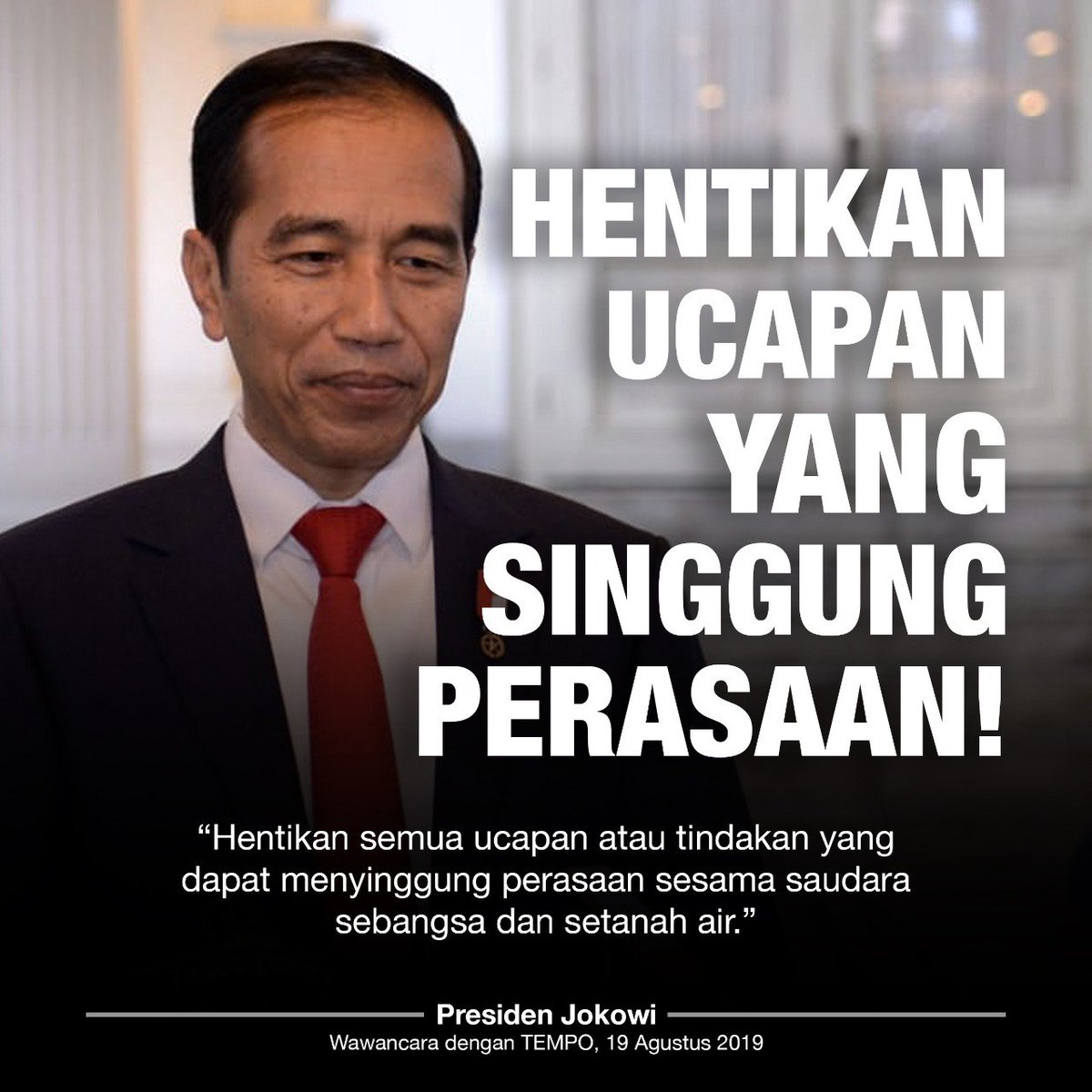 Mari kita jaga persatuan dan kesatuan Indonesia dari Sabang sampai Merauke, dari Miangas sampai Rote

Kita semua bersaudara, hindari ucapan yang dapat menyinggung perasaan dan mari kita saling menghargai satu dgn yg lainnya sesama anak Bangsa Indonesia.

#KitaSemuaBersaudara