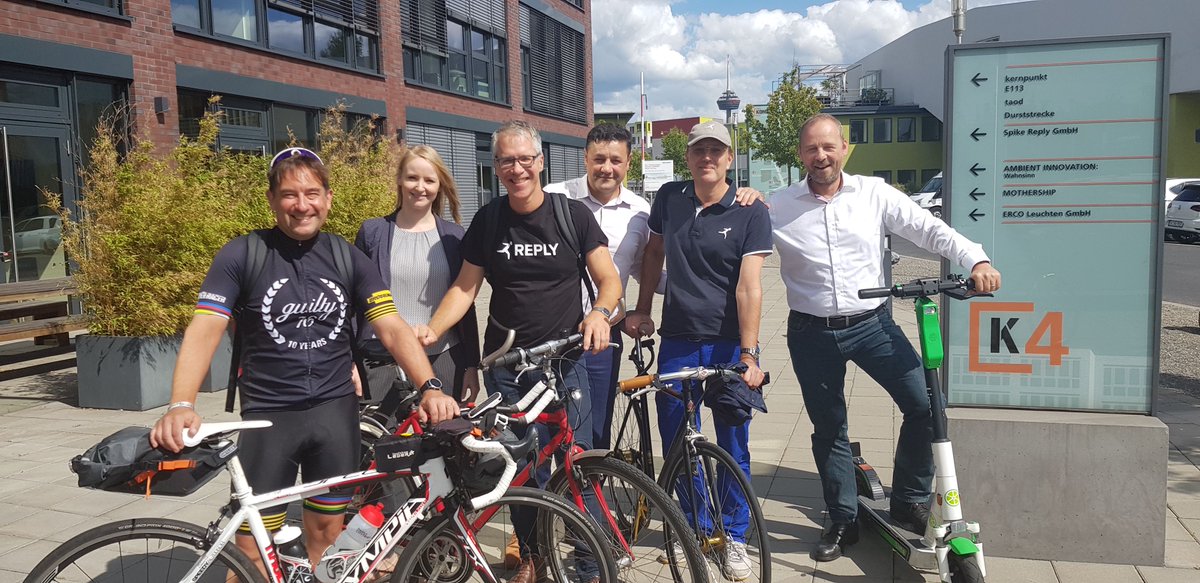 triplesense's tweet photo. 233 Kilometer von Frankfurt bis Köln liegen nun hinter @Terafitz: Die Beine fühlen sich etwas müde aber gut an. Schön, hier bei Spike Reply zu sein! Das Treffen war sehr erfolgreich. Jetzt geht die #ReplyBikeTour nach Düsseldorf! #LifeAtReply #JoinTheTeam #RideWithReply https://t.co/DzwiMhPpzN