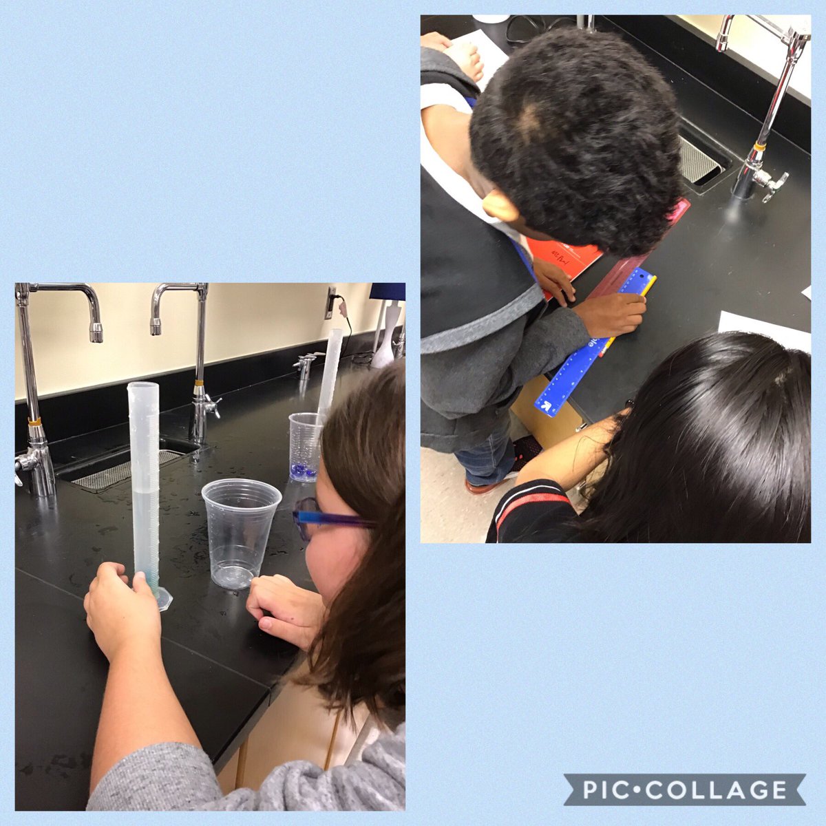 MrsBPaul's tweet photo. Starting off the year with some metric measurement practice! @AMMSLions #lionscience https://t.co/HC3KbTq58n