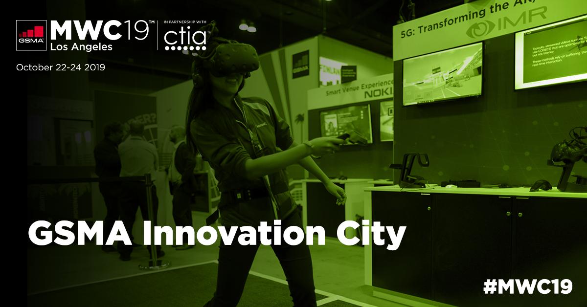 GSMA's tweet photo. The #GSMAInnovationCity at MWC Los Angeles 2019 will present an immersive showcase of the latest innovations in #mobile with a particular focus on #IntelligentConnectivity. Find out more here: https://t.co/hlvgrjOE0N #MWC19 https://t.co/C0KoiGuoza