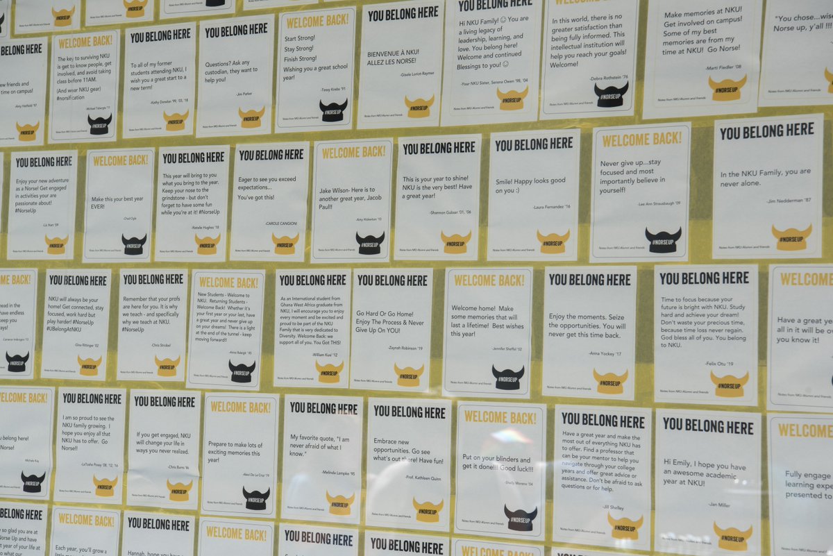 NKUalumni's tweet photo. Thank you to all alumni and friends who submitted messages for our new students in celebration of the first day of classes!

We are still accepting notes, so be sure to give some encouragement to our students! https://t.co/1fuZgKV15y