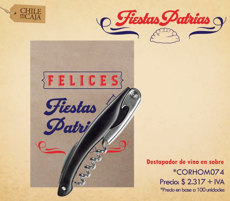 CHILEENUNACAJA's tweet photo. ? Se acerca Fiestas Patrias ?????? no te quedes sin celebrar #chileenunacaja #regaloscorporativos https://t.co/kodtkYsSOr https://t.co/LMy2i2iNH3