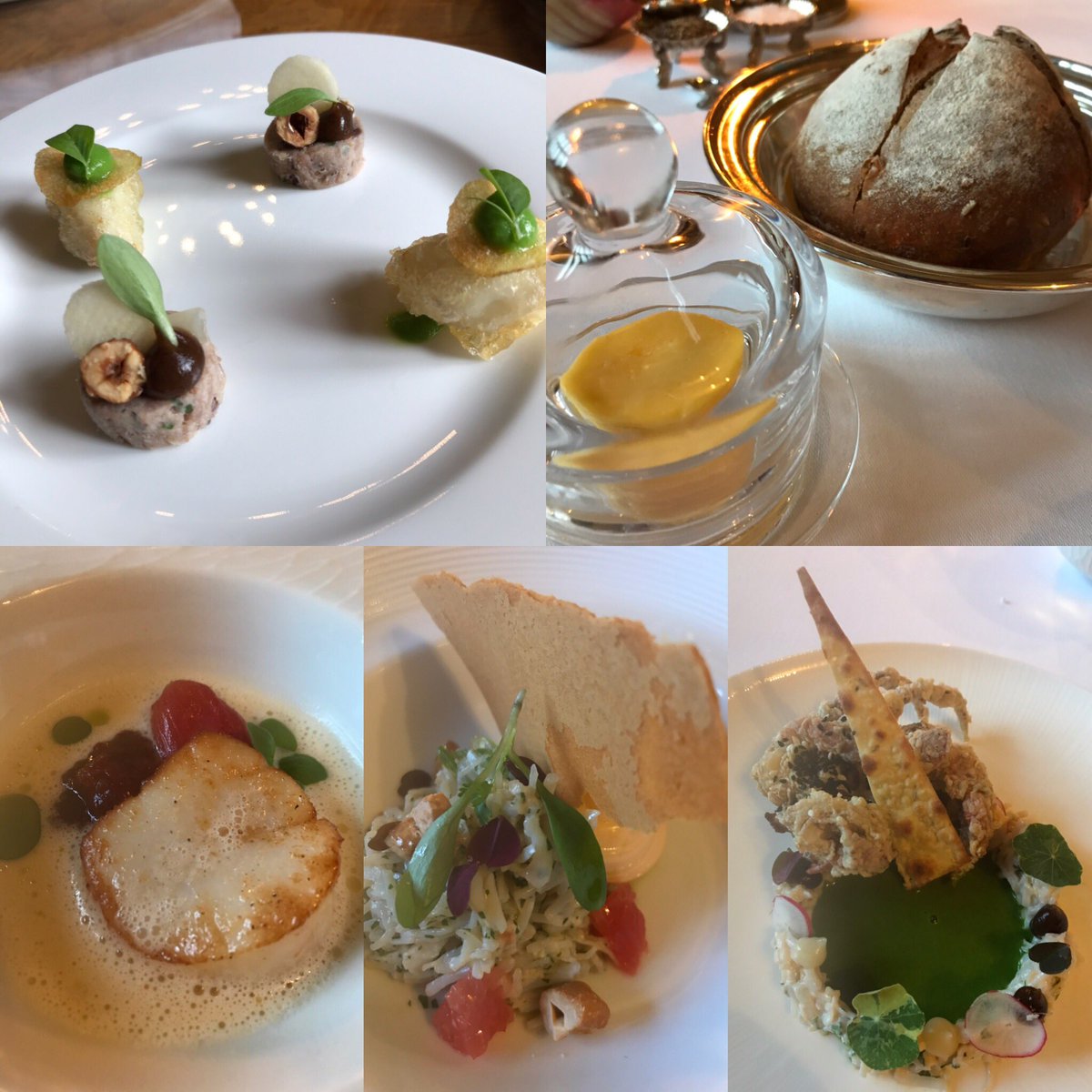 MikeAStevo's tweet photo. Here’s the #10coursetastingmenu @Garfieldthechef @palehallhotel #canapés #spicedbread #roastscallop #Devonbrowncrab #heritagebeetroot #oneteamonemission 1 of 3 https://t.co/IHVJuNPoXr