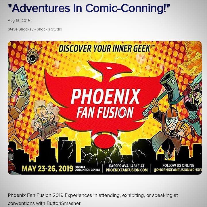 ButtonSmasher4's tweet photo. Our latest article featured from @SteveJShockey talks about his amazing time at #phoenixfanfusion along with the ups and downs of Con life! Check it out at https://t.co/WwbkeDDdZi
.
.
#bswithus #poweredbyyou @PhxFanFusion https://t.co/G0aOq1I3ES