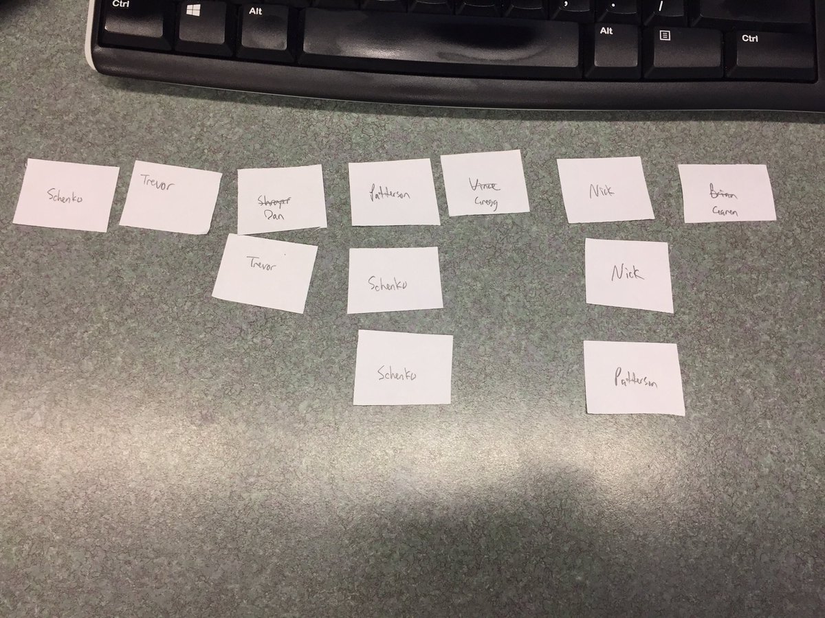 bkbqbl's tweet photo. Again, very few repeat picks! The final draft order is:
1. @schenkoj 
2. @tmcintyre889 
3. @danf726 
4. @Cee_Patt 
5. Gregg
6. @nooves1286 
7. Garen
8. @ssanderson942 https://t.co/kCIys0hKPK