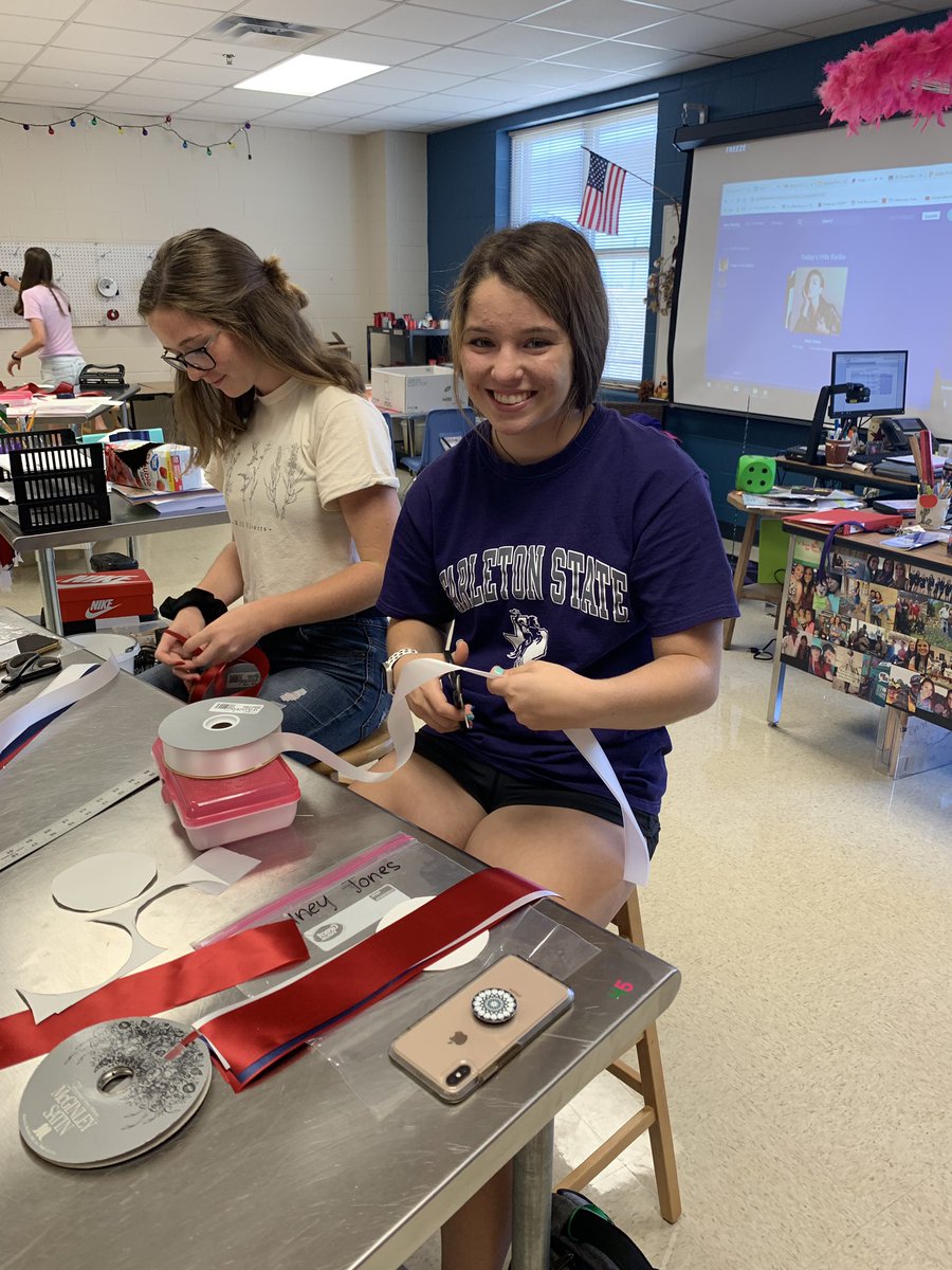 With homecoming in 2 weeks 😳we have started making our homecoming mums &amp; garters! <a href="/EastViewHS/">East View HS</a> <a href="/GISD_CTE/">Career & Technical Education</a>