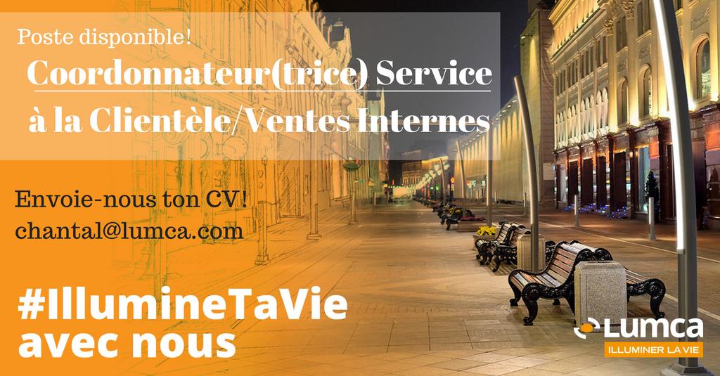 IncLumca's tweet photo. Offre d'emploi disponible!

Coordonnateur Ventes Internes / Service à la clientèle

Envie de faire partie d'une équipe allumée, qui a à coeur le bien-être de ses collaborateurs ainsi que de ses clients?

https://t.co/LDqgL1qlY2

#Lumca #LightingLife #IlluminerLaVie https://t.co/8n8mMbl5CZ