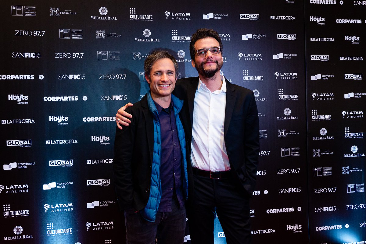 cinemachile's tweet photo. Ya son 15 años de @SANFICFESTIVAL y fueron celebrados junto a @GaelGarciaB y @WagnerMouraReal ! Felicidades a la dupla fundadora @SandovalGaby y @Carlosnunezr! Revisa acá la programación completa de la edición 2019: https://t.co/5xGm0WqGmg https://t.co/CmnbXnuBAt