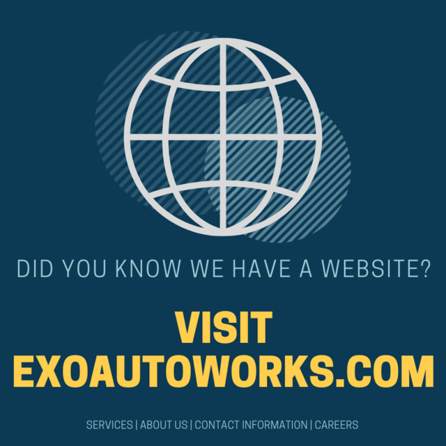 ExoWorks's tweet photo. Did you know EXO Auto Works has a website? Check out some of the services we offer, find us on other social media platforms and even book any appointment with us  all on our website!
https://t.co/TG1lDkK6KK
 #exoautoworks #mechanic #automotiverepair #autorepair #autoservice https://t.co/f5yqqiUuFJ