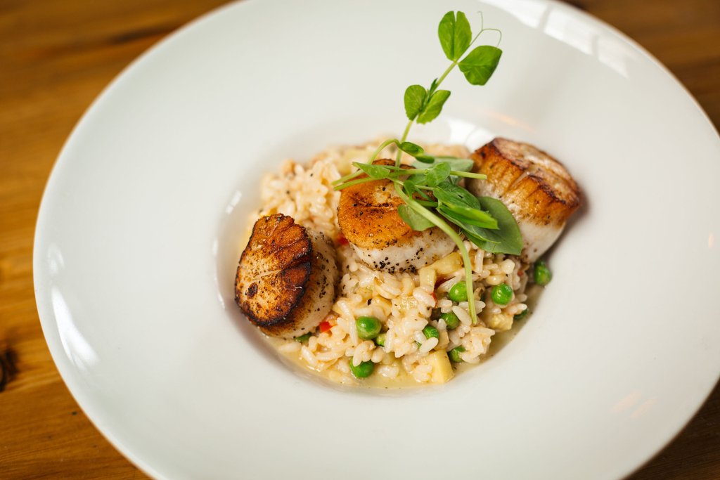 Summer's not quite over yet. Get a taste of it while it lasts with these scallops over risotto 😍