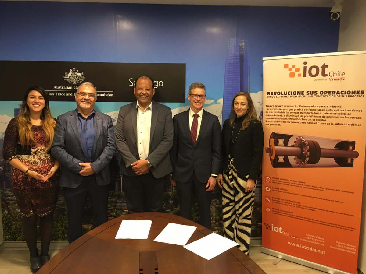 🇦🇺 es un líder en la productividad e innovación. En el sector minero, ellas son claves para aumentar la producción y la seguridad. Hoy la empresa 🇦🇺 <a href="/Vayeron_IoT/">Vayeron</a> celebró el #MDA con 🇨🇱 Tec Rapol, apoyando al fomento de la productividad en 🇨🇱. <a href="/Portal_Minero/">Portal Minero</a> <a href="/meconomia/">Ministerio de Economía, Fomento y Turismo</a>