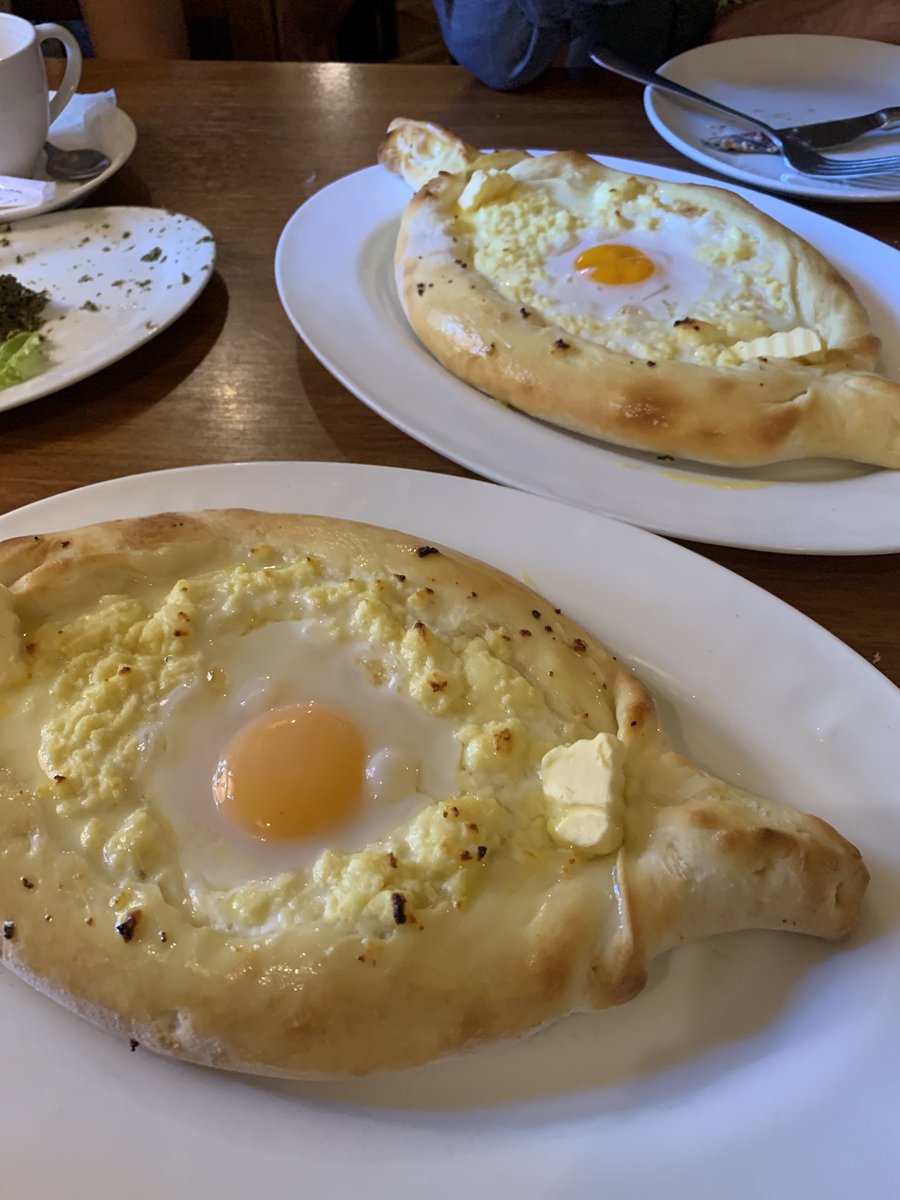 yelmjouie's tweet photo. In Georgia (the country) and marveling at how unique, delicious & complex the cuisine of this tiny country of 3.7 million is. Even if you travel here with a blindfold & just eat for three days, you will have a sublime time. #khinkali #pkhali #khachapuri #SpendYourSummerInGeorgia https://t.co/WkWrAo2XPJ