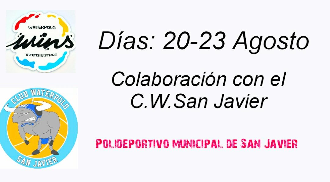💥A partir de mañana estaremos con la gente del <a href="/WaterpoloSanJav/">Waterpolo San Javier</a> Nos esperan 3 días de mucho waterpolo en muy buen ambiente, un placer colaborar con vosotros.

¡Mañana empezamos!