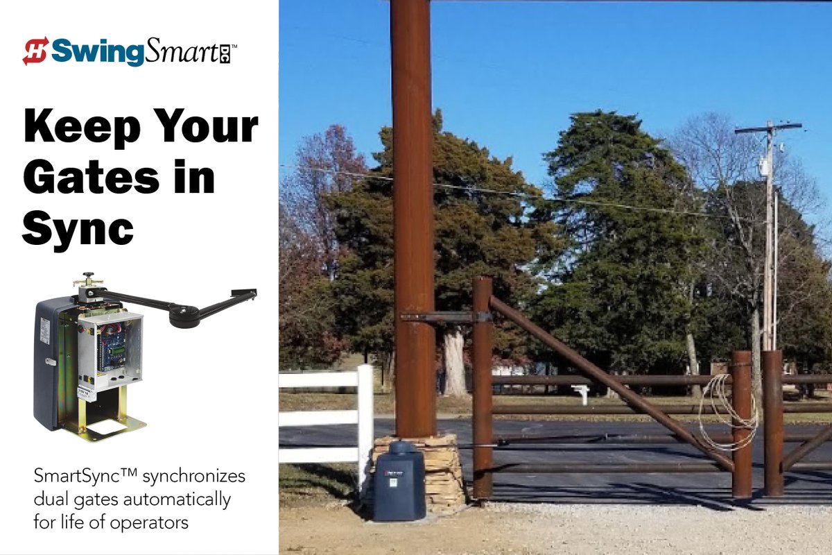 Nice_HySecurity's tweet image. SWINGSMART DC - Keep Your Gates in Sync. SmartSync™ synchronizes dual gates automatically for life of operators

#HySecurity #Gates #SwingSmart