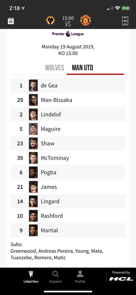 RetiredMod's tweet image. Starting 11
#ManchesterUnited 
#ManchesterUnitedvsWolves