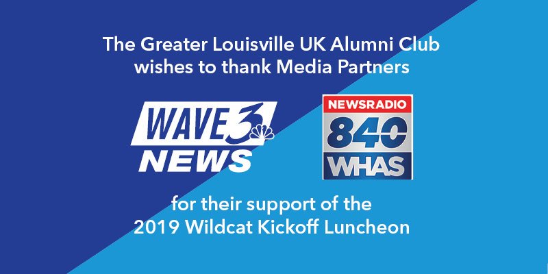 ukalumnilou's tweet photo. It's @UKFootball kickoff luncheon week and we're spotlighting all the great people who help make this such a huge success!
Today we'd like to thank our media partners @wave3news and @840WHAS. You're the best!
#BringIt #BBN #UKFootball #GoBigBlue #Wave3 #840WHAS https://t.co/umvDf9kzl9