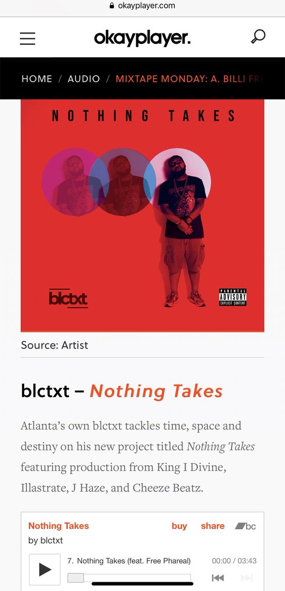 blctxt's tweet photo. Yoooo-Okayplayer, one of my favorite music sites, posted my album today:
https://t.co/c2lJgd4LxG
I really appreciate @okayplayer x @karaslamb for their support!!!
#NothingTakesLP
#blctxt https://t.co/hIa15YYizT