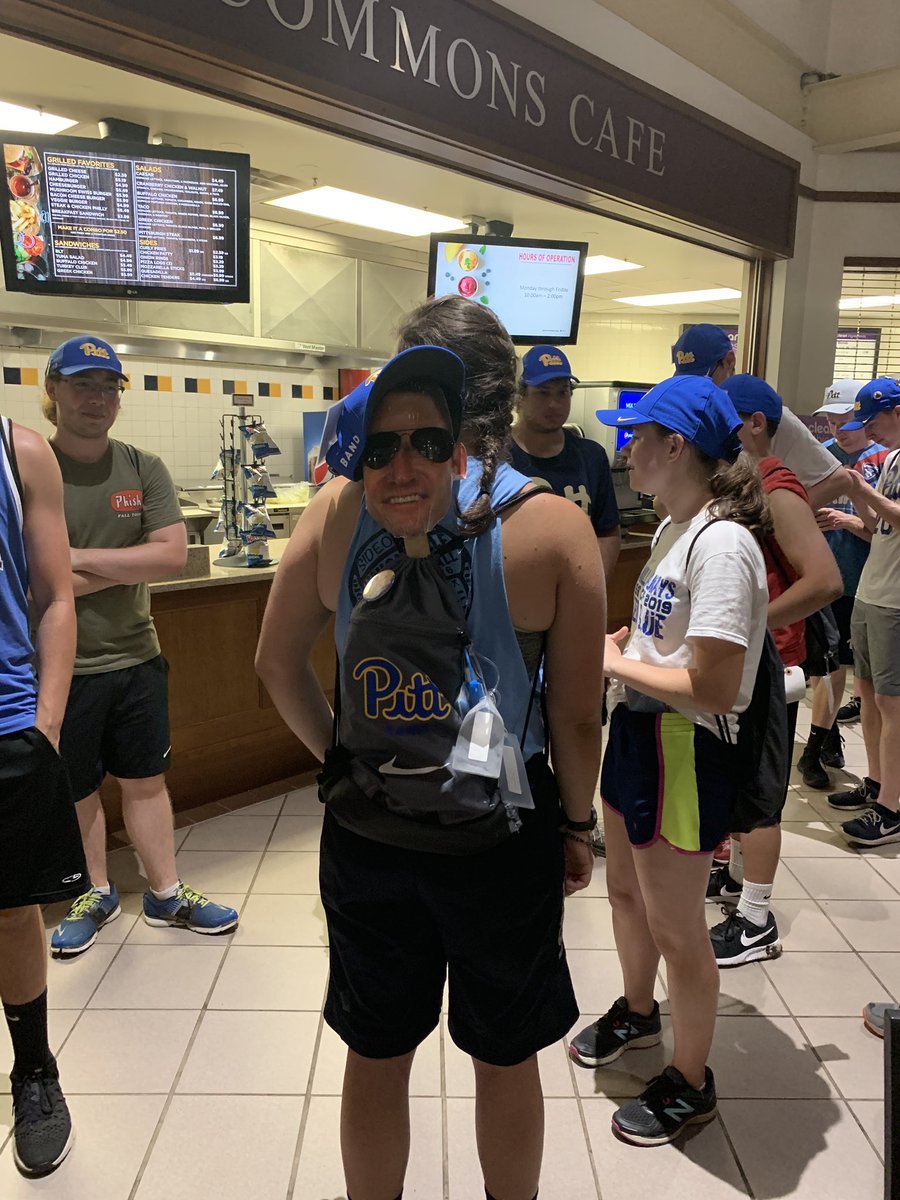 ACCChamps21's tweet photo. Coach Fish says itβs important to be protected from the sun at band camp. #pittband #h2p #pitt_vb @Pitt_VB #pittbandcamp2019 #pittband108 #coolbandthers https://t.co/v4iBjyFx66