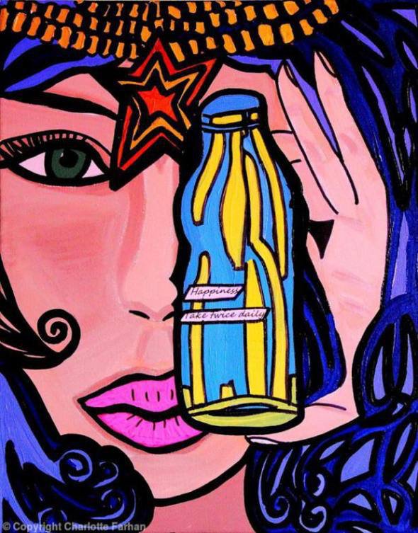 BipolarHongKong's tweet photo. Happiness Without Potion @CharlotteFarhanArt @BipolarHongKong @MentalIdeas #MentalHealth #MentalHealthHongKong #HongKong #BipolarDisorder #Art #Inspiration #Humor #BipolarSupportGroup https://t.co/qkMmDzz9KF
