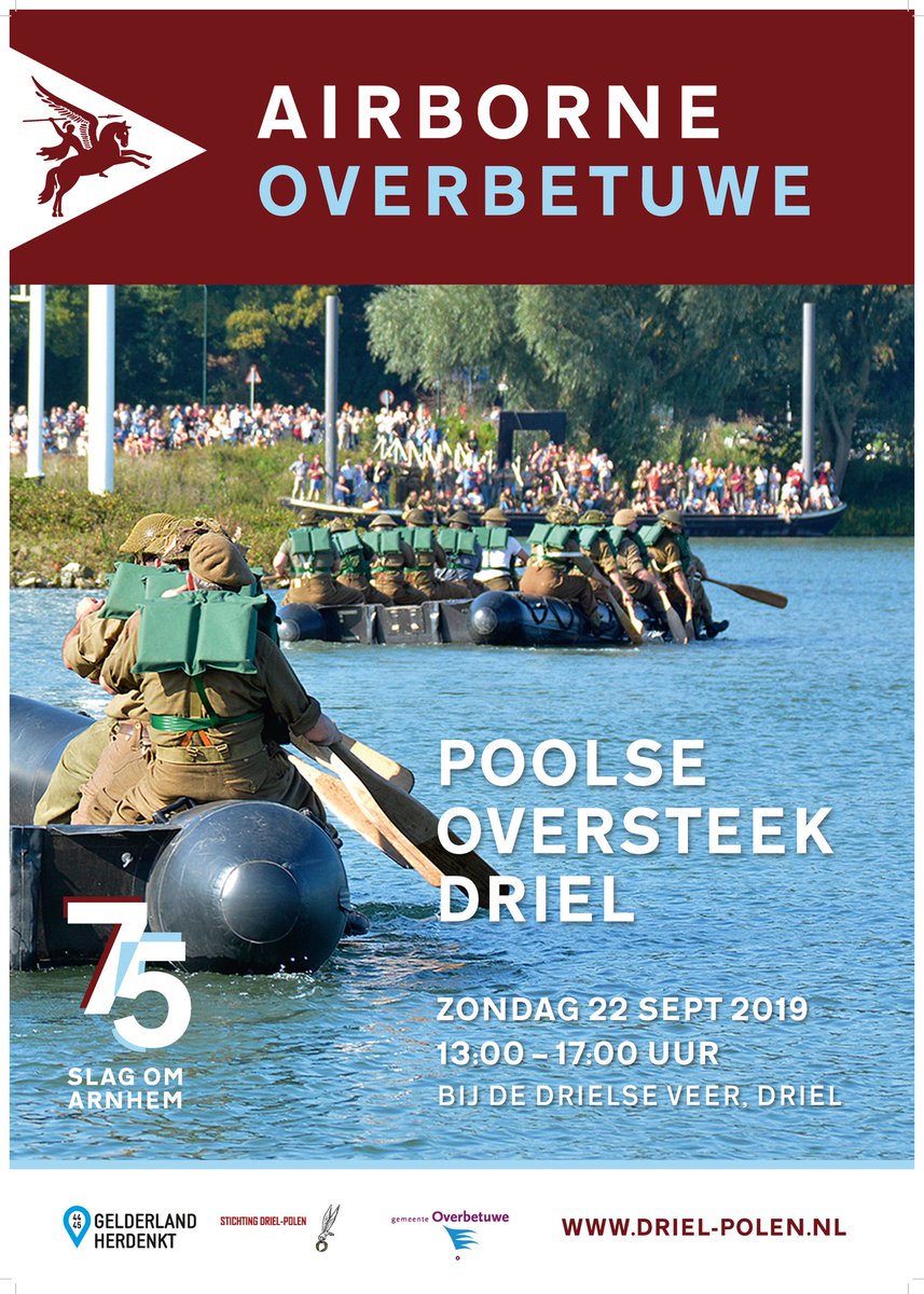 DrielPolen's tweet photo. Op 22 september 2019, 75 jaar na de Slag om Arnhem, wordt deze oversteek met de 6e Airborne Brigade uit Polen nagebootst. Een bijzondere middag waarin de dankbaarheid aan de Poolse inzet wordt getoond met de Oversteek en nog veel meer! Kom je ook? #overbetuwe #driel #polen https://t.co/B7NKoNh1L4