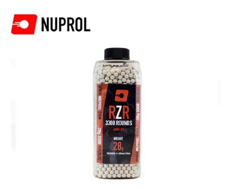 Nuprol RZR Precision BBs. Chose from a selection of weights, with some of the lowest prices on the market! #Nuprol #UKAirsoft #BBs GameRhino.co.uk