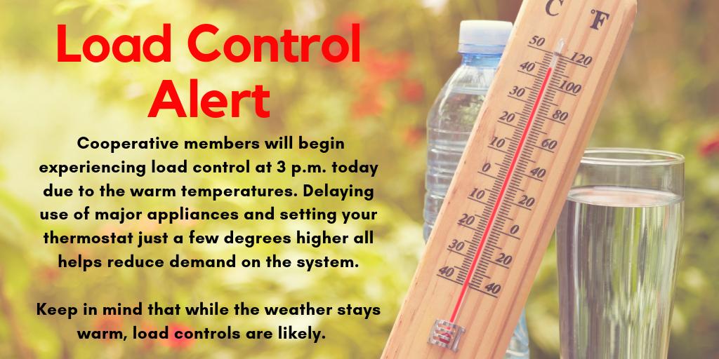 Please be aware of the load control situation this afternoon!