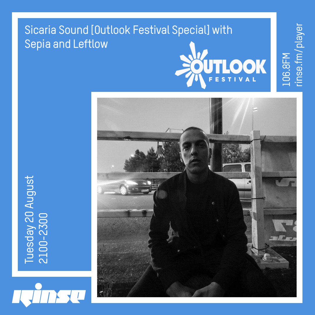 RinseFM's tweet photo. From 9PM it's @sicariasound's Outlook Special with @sepiamusicuk and #Leftlow on https://t.co/Q0ed1kLtwe &amp; 106.8FM 

#RinseFM https://t.co/3N2ypTAkaI
