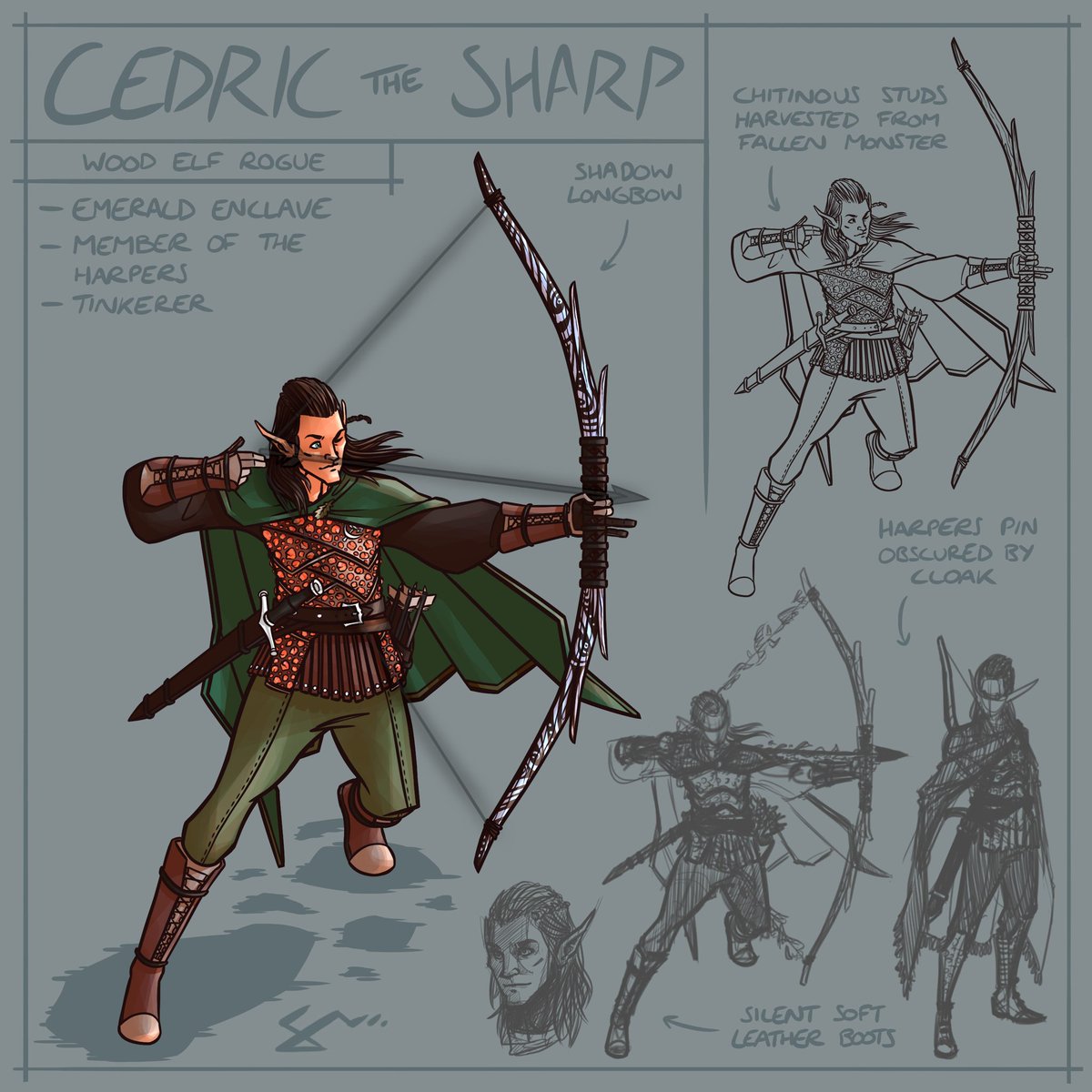 incharacterpod's tweet photo. Introducing, Cedric the sharp! Woodland scout and the arts and crafts enthusiast of the In Character podcast! Official art is commissioned by Sam Murphy @saequis or @sketchquis on Instagram. Check him out!
https://t.co/Hw5wLduiTi
#dnd #dnd5e #art #dndart #incharacterpod https://t.co/LDVv5EEa5R