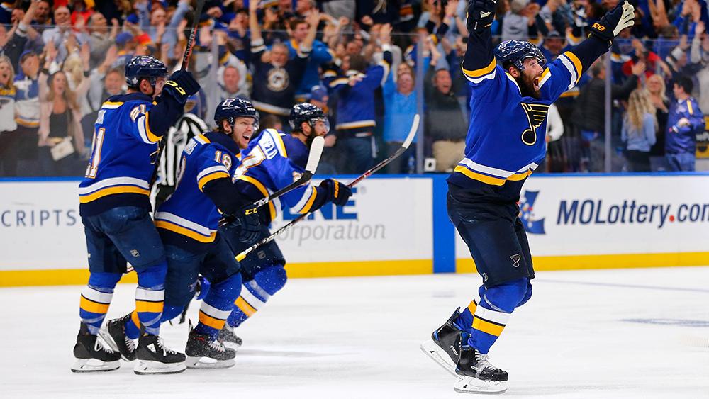 The most popular NHL photo in the last 12 months? <a href="/patmaroon/">Pat Maroon</a>'s double-overtime goal in #Game7 of <a href="/StLouisBlues/">St. Louis Blues</a>' Second Round series.

He became third player in team history to score a series-clinching goal in a game that required multiple overtimes. #NHLStats #WorldPhotographyDay