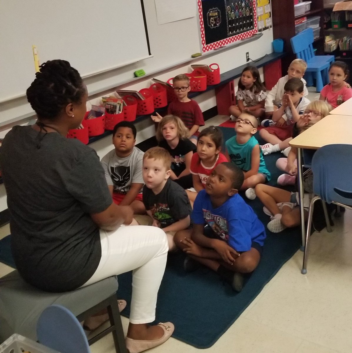Mrs. Timmons read How Full is Your Bucket? for Kids to Mrs. Cooksey's class. Are you a bucket filler?