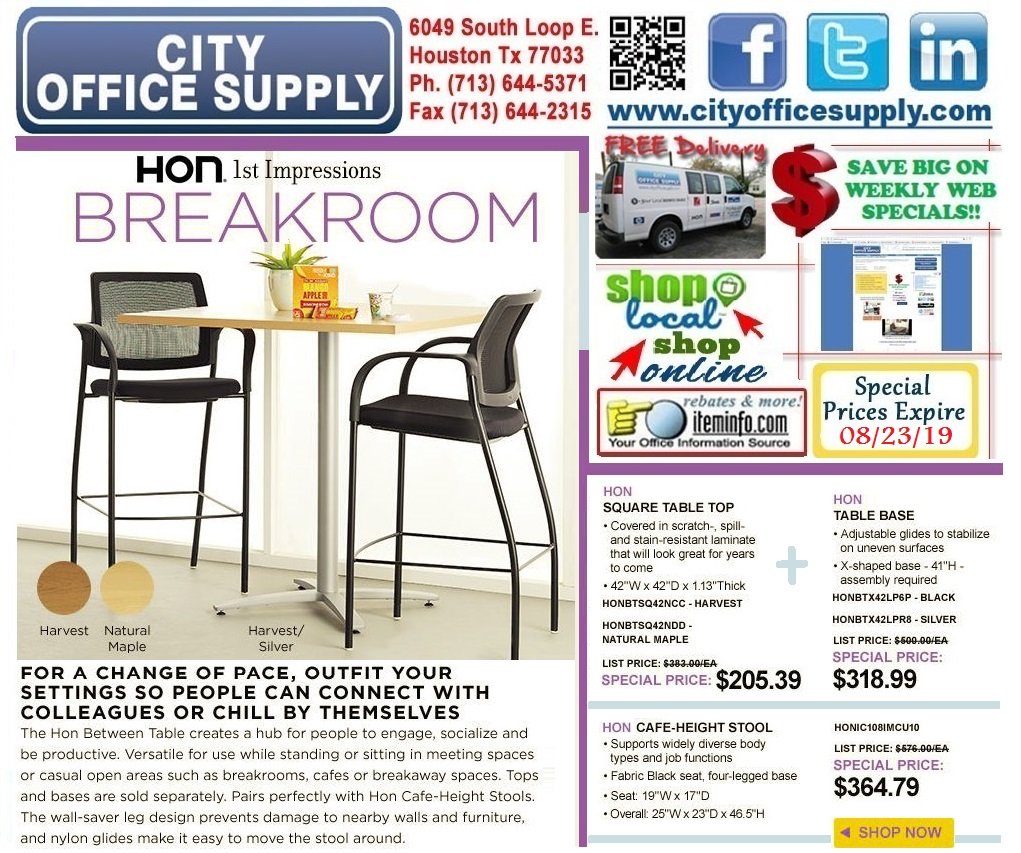 cityos's tweet image. #MakeMondayGreatAgain! Get a #BreakroomMakeover with @honcompany #Customizable #CafeTable &amp;amp; #Stools #WeeklyWEBSpecial @ CityOfficeSupply.com #shoplocal ecinteractiveplus.com/5632/Product/H…