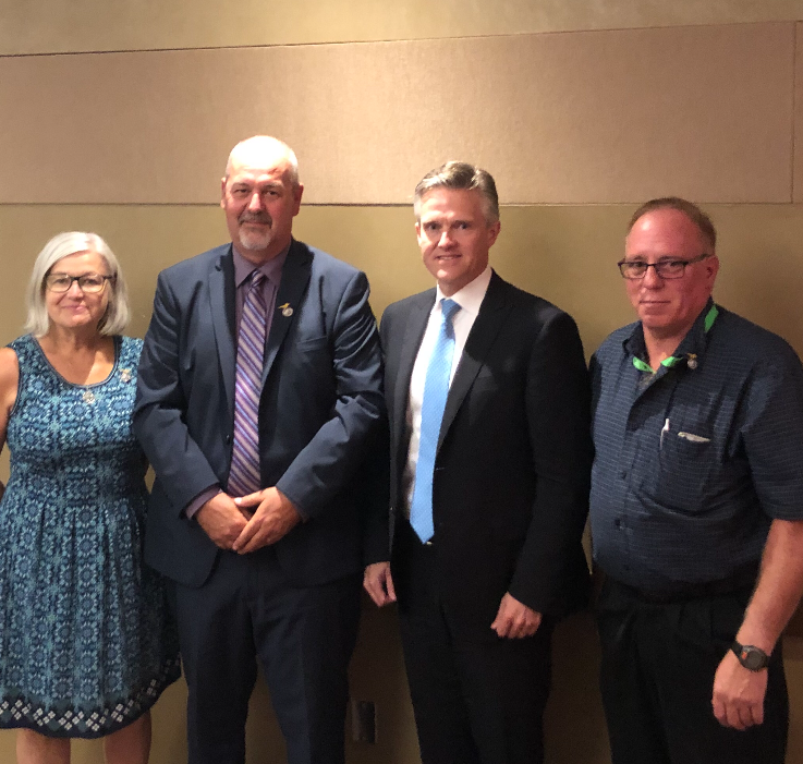 redlakeontario's tweet photo. Thank you to Minister of Finance, @RodPhillips01
for meeting with us today at the #AMOPolicy Annual Conference to discuss Municipality of Red Lake's priorities! #AMOConf19 #onmuni https://t.co/rdPk4Gjurp