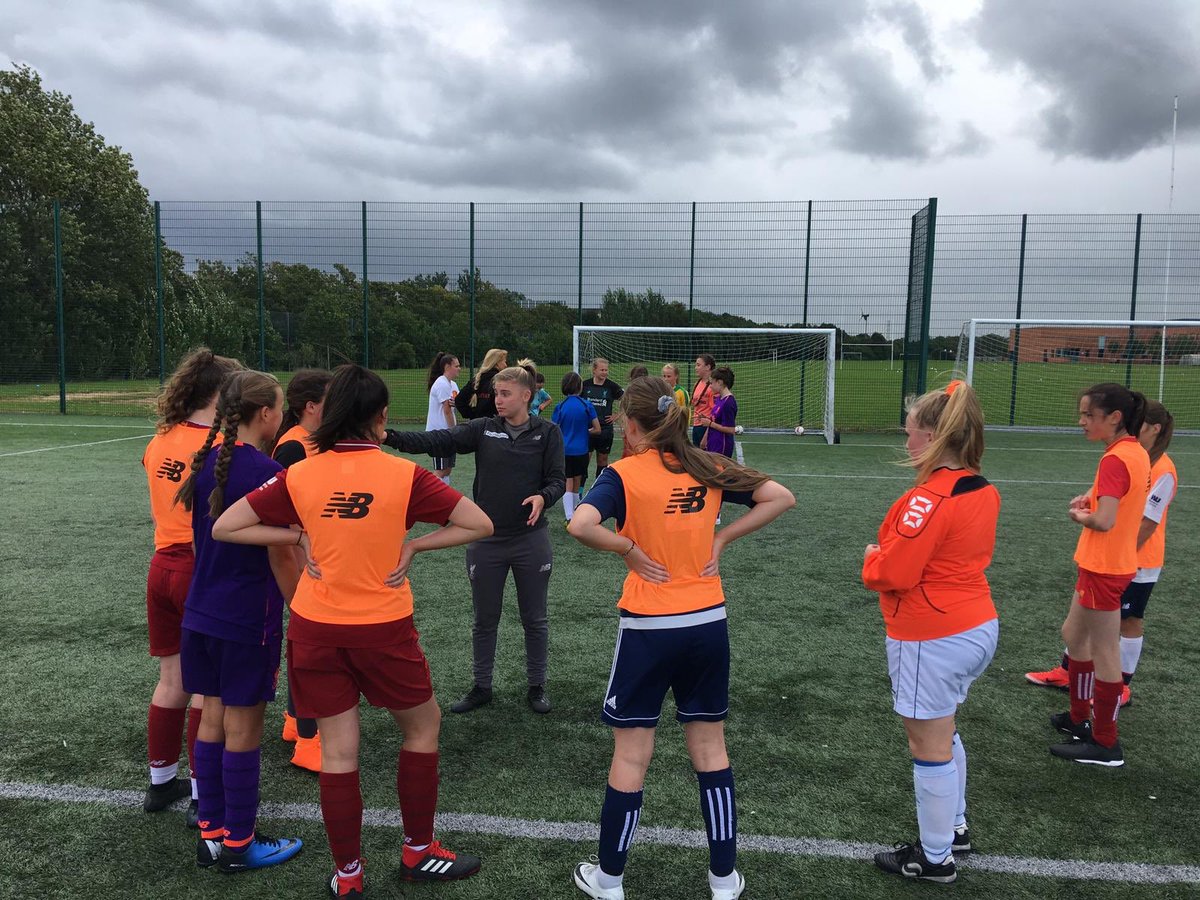 LFCFoundation's tweet photo. A fantastic first day of our #PLGirls camp at @WoodchurchCofE with 77 girls attending the full day. Some brilliant talent, skill and attitude on display - thank you all for attending and see you tomorrow!!👏🏼⚽️🔴 #ThisGirlCan @LiverpoolFCW https://t.co/1ioTaXSpCU