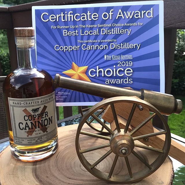 CopperCannonNH's tweet photo. We’re honored to be selected as Runner Up for Best Local Distillery in the @keene_sentinel 2019 Choice Awards! Thanks everyone for your support! https://t.co/4TMNzRwpGP https://t.co/rsfRtzfHTD