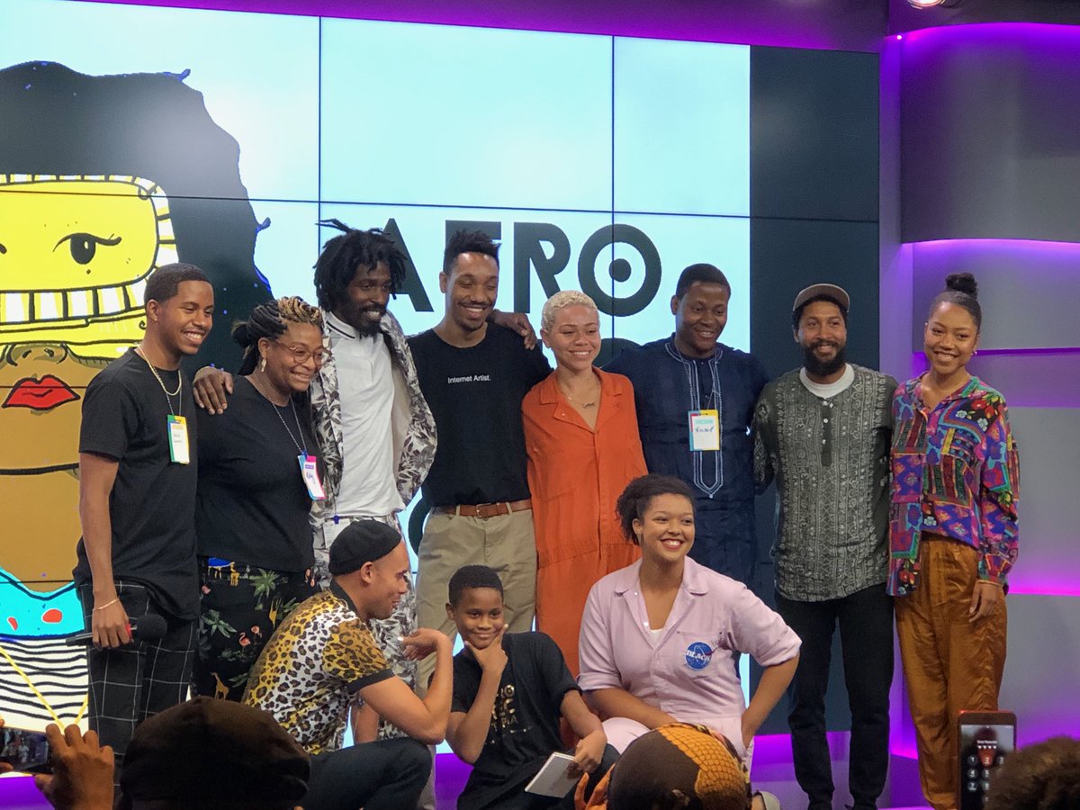 taoleighgoffe's tweet photo. So cool to attend and participate in an #Afrofuturist symposium @Google this past weekend curated by ⁦@aricianoo⁩ #Afrotectopia2019. Lightning 🌩 talks were electric ⚡️ and a 12 year-old going on 13 stole the show. Coding and designing the future. https://t.co/Jd9MZ0SY52